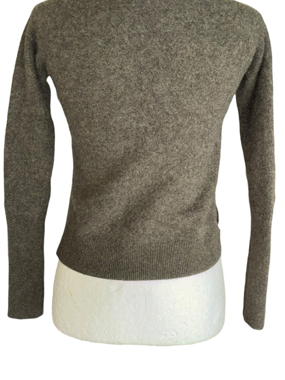Veronica Beard Oliver Cashmere Funnel Neck Cropped Sweater in Army Green - S - Picture 11 of 14